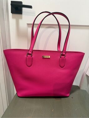 kate spade Hot Pink Leather Tote with Double Handles